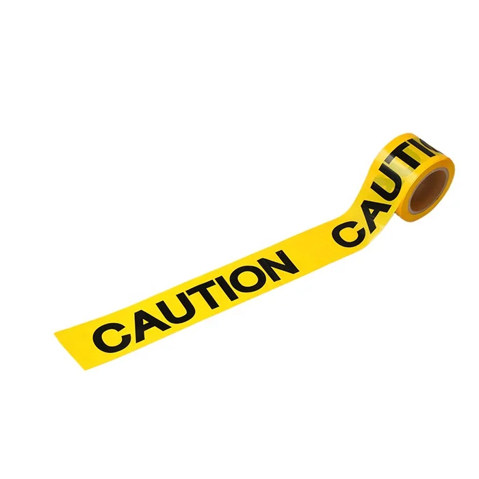 Custom Printing Logo Caution Tape Hazardous Isolation Yellow Single Printed PE Tape Multi Variety Barrier Tape