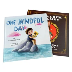 Hard cover sewing binding full color glossy paper children book printing services