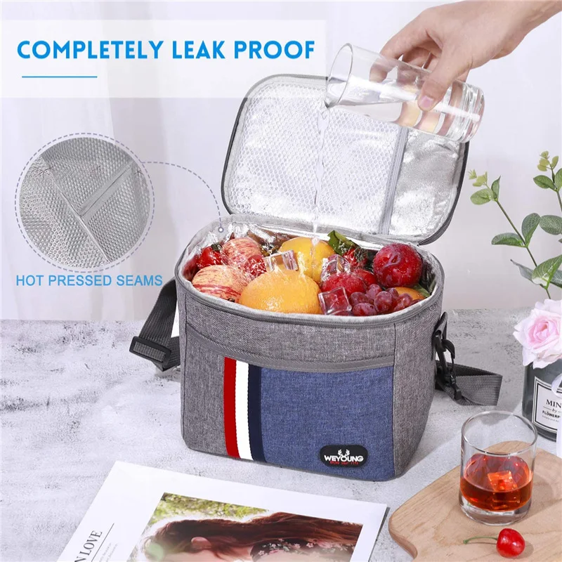 Reusable Insulated Large Lunch Bag with Adjustable Shoulder Strap Women Men Picnic Bags