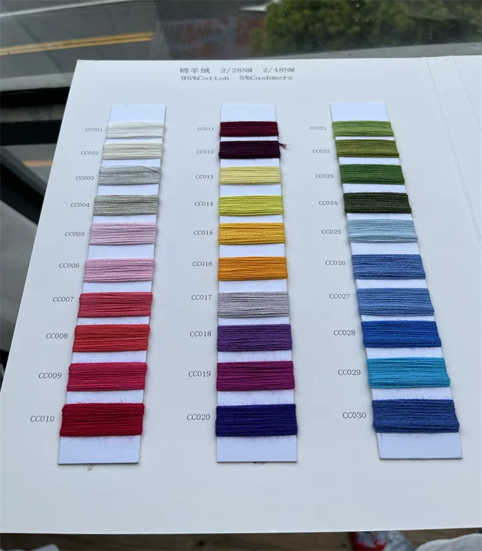 China Yarn factory wholesale or custom dyeing yarn 5%cashmere 95%cotton top dyeing yarn