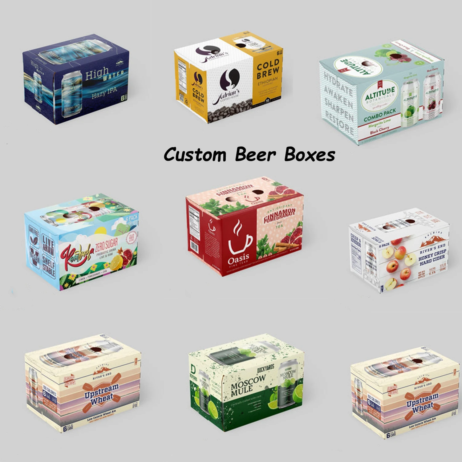 Пользовательские печатные пивные коробки для доставки 2/6/12/24 Pack
