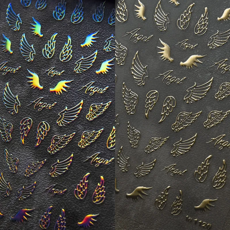 New style cute nail sticker 5D nail sticker angel wings