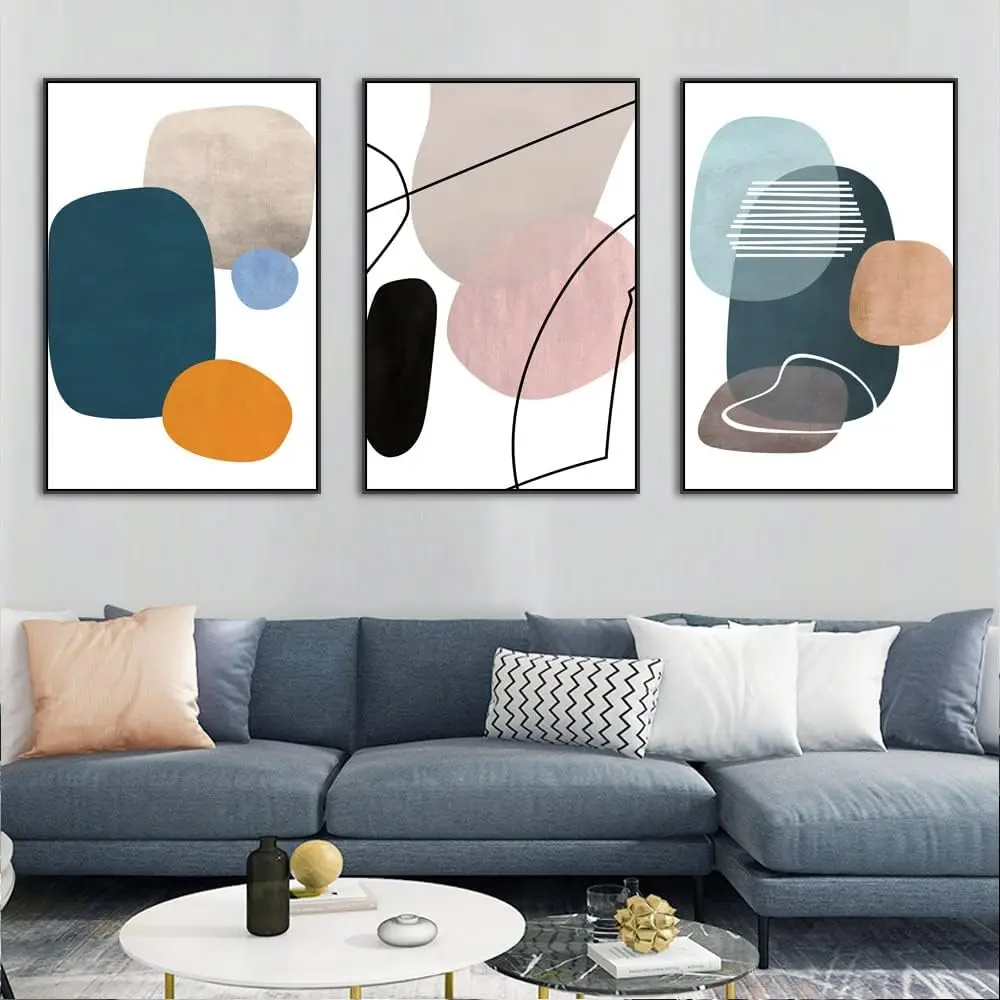 Wall Art Modern Abstract Canvas Framed Wall Art painted Print For Living Room Bathroom