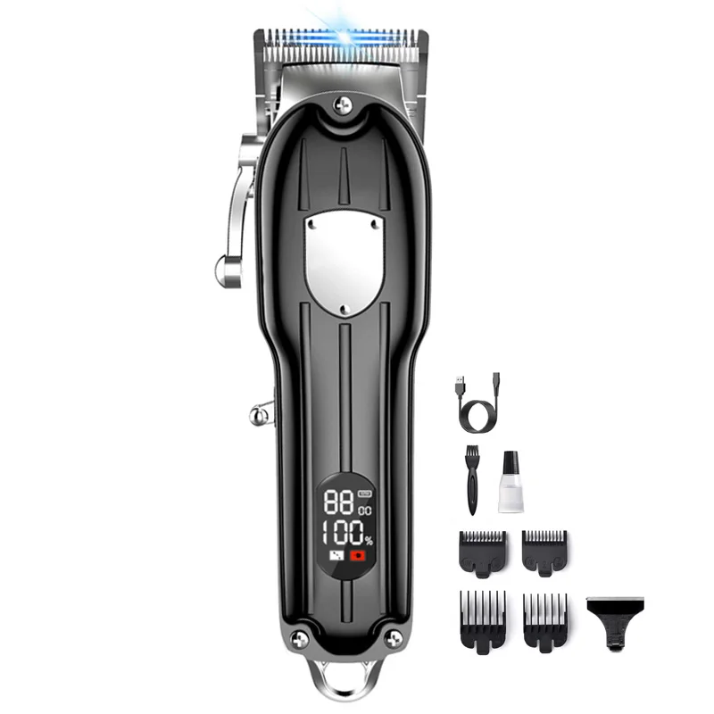 Men Cordless Hair Clippers Mustache Professional Hair Cutting Kit Hair Trimmer USB Rechargeable Low Noise Beard Trimmer