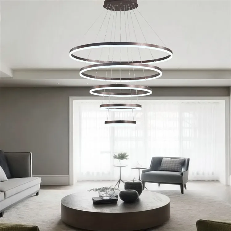 JYLIGHTING подвесное освещение для домашнего декора круглые кольца светодиодные подвесные светильники гостиной спальни столовой Подвесная лампа