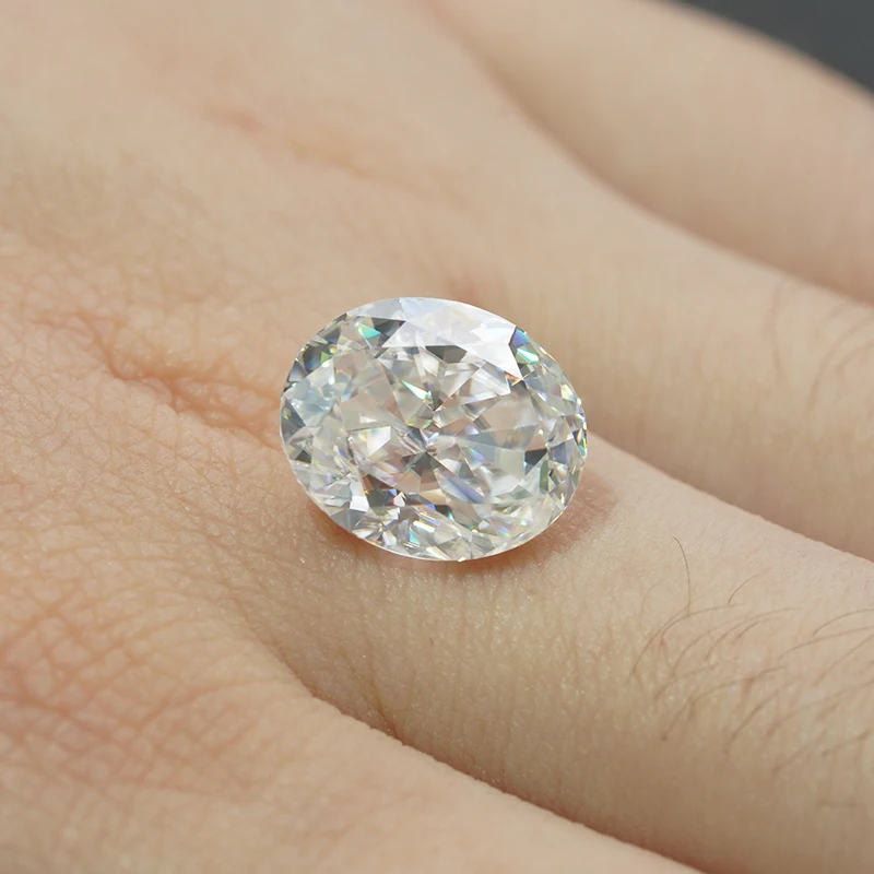 Glitter Iced Cut Moissanite Oval Shape DEF VVS Super White Loose Moissanite Stone