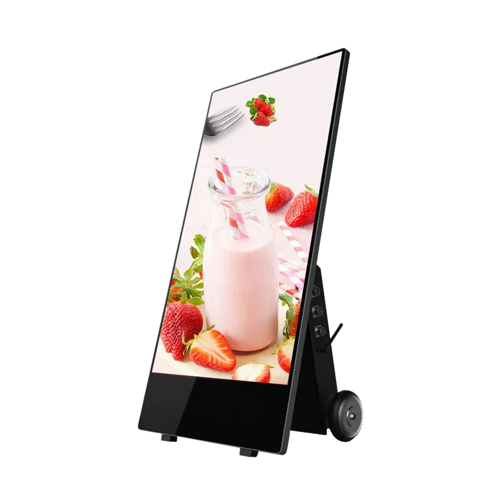 43-дюймовые портативные дисплеи для плакатов ждут портативных цифровых вывесок ЖК-дисплея рекламы