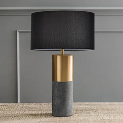 Post-modern American cement desk lamp Nordic creative bedside table lamp model room club hotel black living room lamp