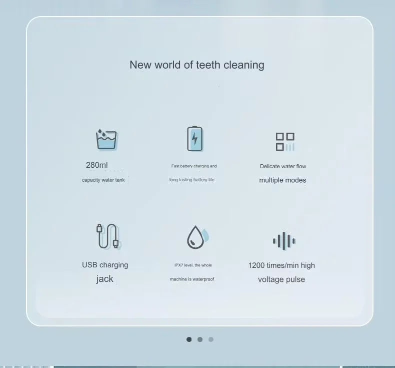 Portable dental teeth cleaning waterpick cordless electric oral irrigator water flosser for home travel