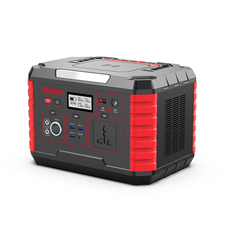 Multifunction DC Inverter Solar Panel Charger Wireless 500W Portable Battery Power Station Solar Generator Energy Storage Power