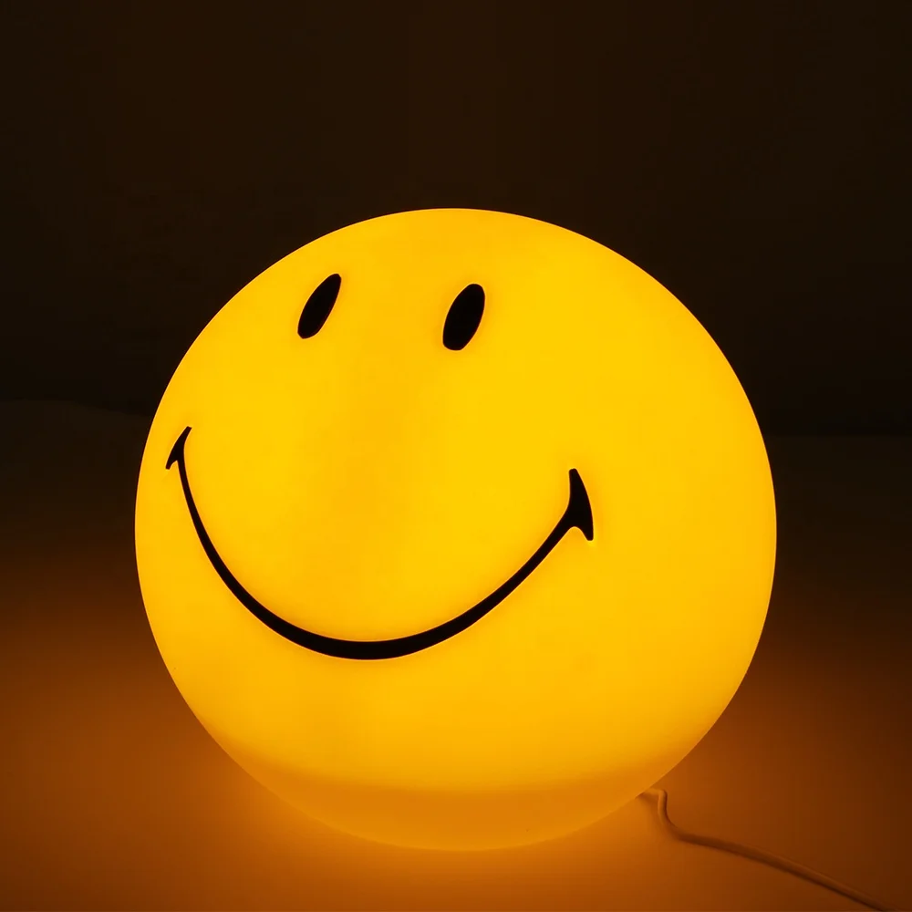Bedroom Atmosphere Cartoon Children Gift Living Room Lovely Yellow Smile Face Decorative Night Light Lamp  Floor Lamp