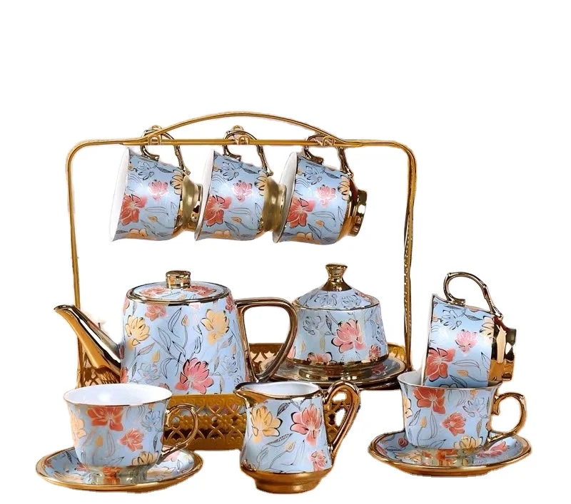 European luxury style coffee and tea set Turkey Dubai UAE Arab countries coffee set Coffee and tea set