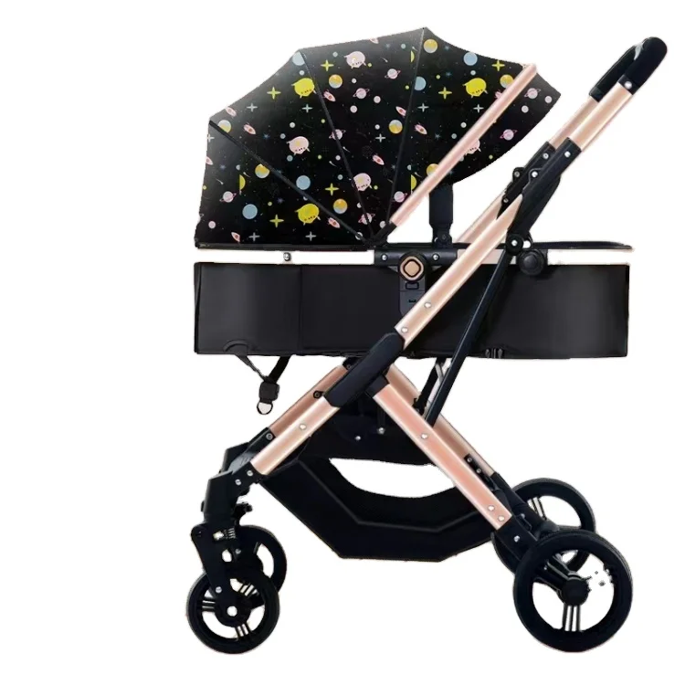 A spacious and comfortable baby stroller made of aluminum alloy material and EVA wheels