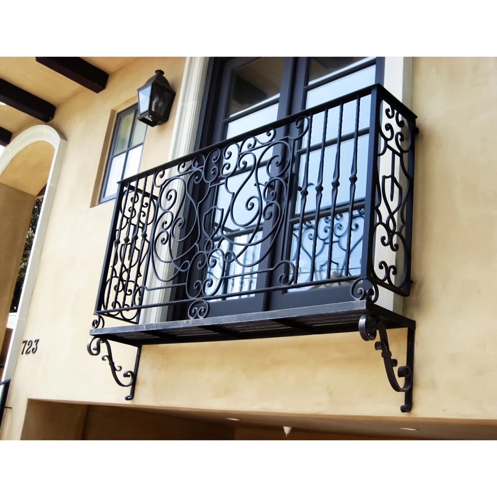Georgia wrought iron window front railing with artistic craftsmanship and solid construction ideal for villa applications
