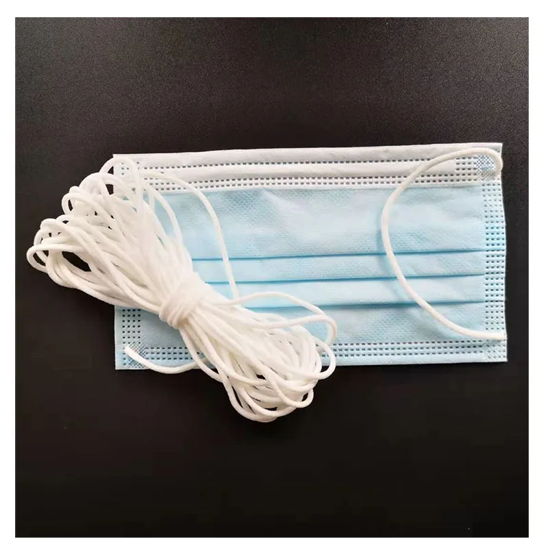 3mm 4mm 5mm 6mm stretch polyester spandex rope sewing elastic band for facemask ear loop