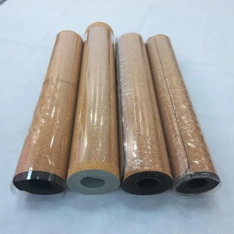 Pure Natural Cork Rubber Yoga Mat Roll Manufacturing with Custom Logo