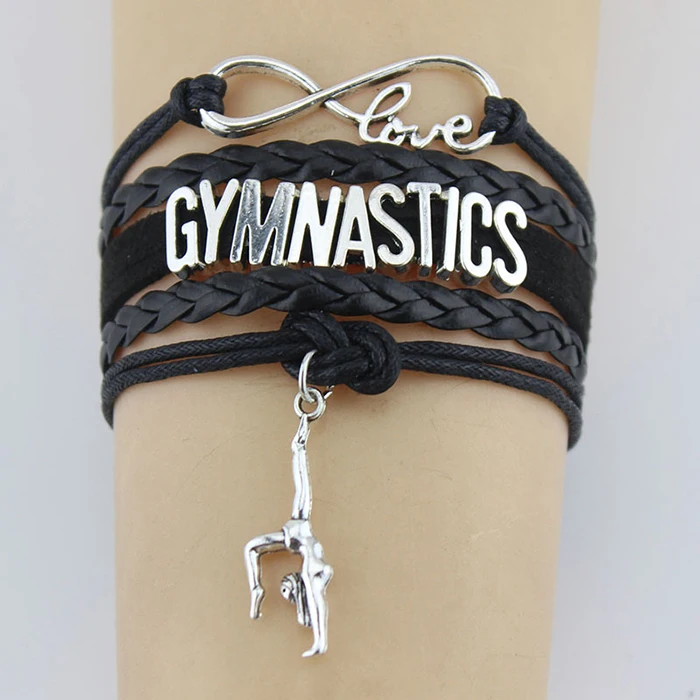 gymnast gymnastic teacher teams girls gymnastics charm bracelet alloy with rope