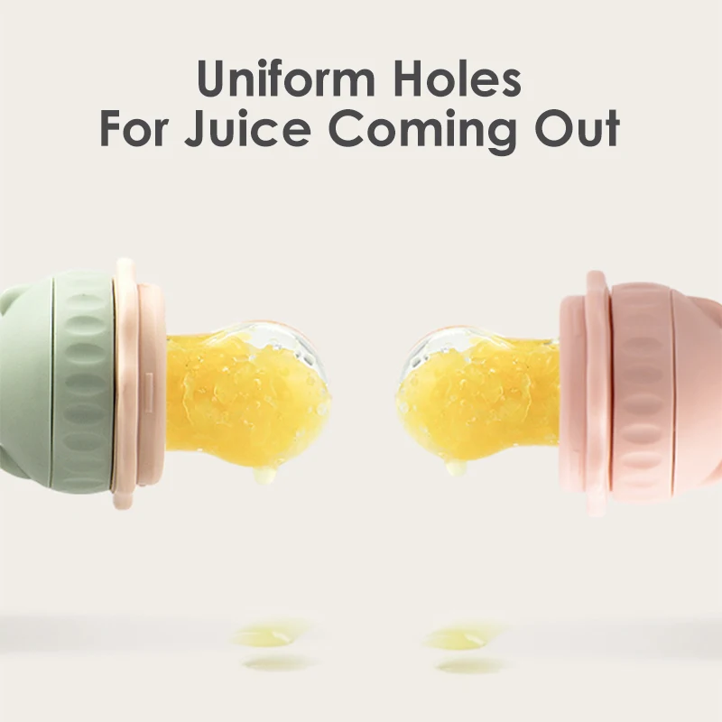 hot on Amazon low MOQ natural hand juicer safe soft baby feeder with nipple