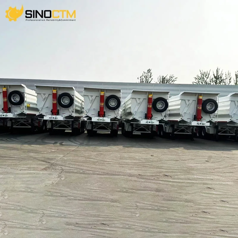 Китай сверхмощный 35cbm U-образный 80 тонн торцевой задний Самосвал полуприцеп