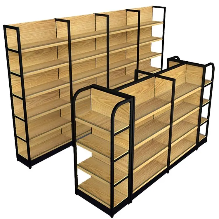 Gondola Shelving Wooden Pharmacy Decoration Shelves For Medicine Shop