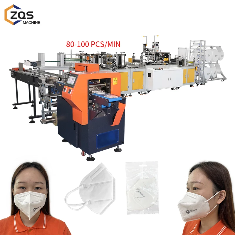 buy system KN95 mask machine with packing machine 2D folding mask machine high speed N95 mask production line