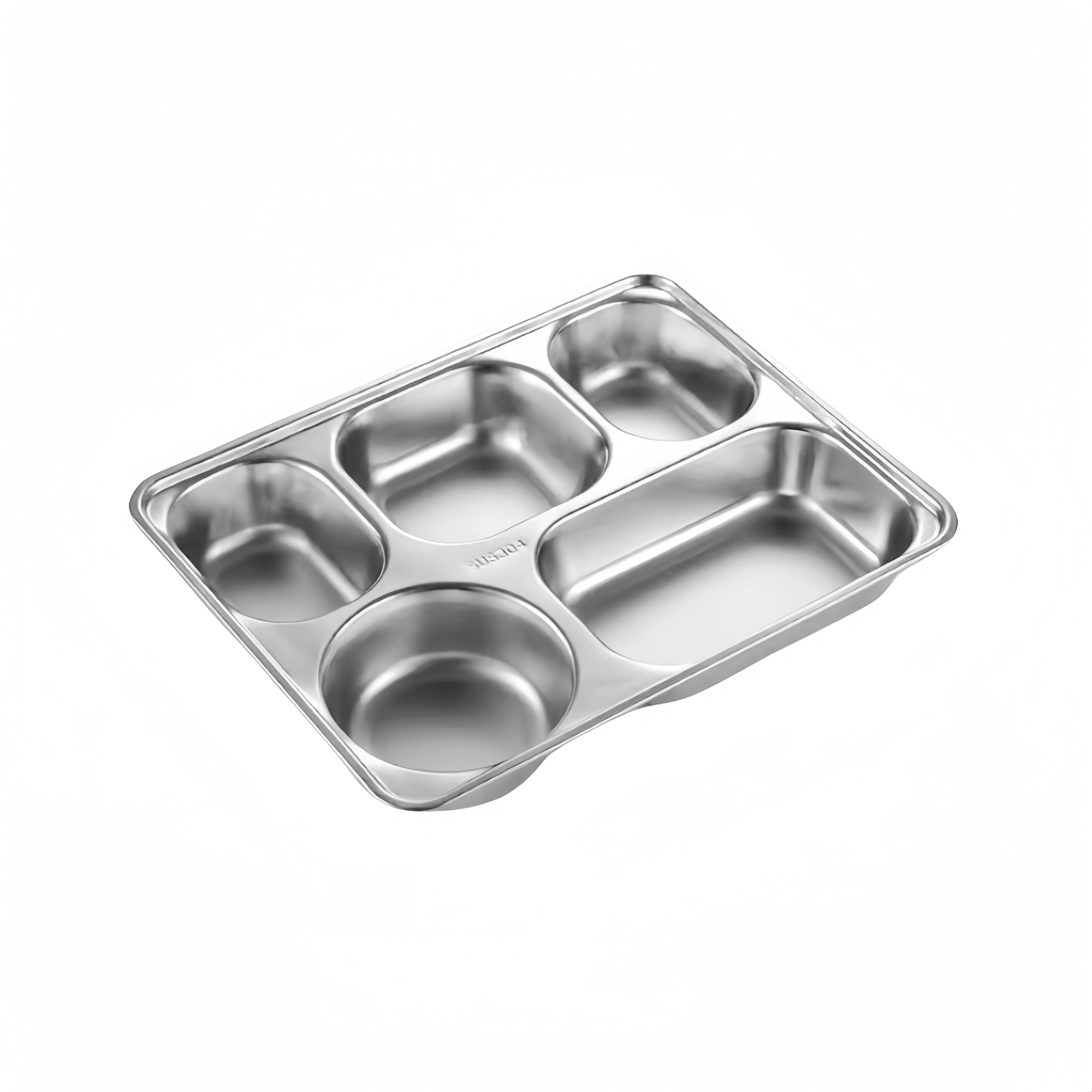 YITIAN  Five Compartments School Lunch Box Fast Food Food Grade Stainless Steel Serving Divided Snack Dinner Plate Tray With Lid