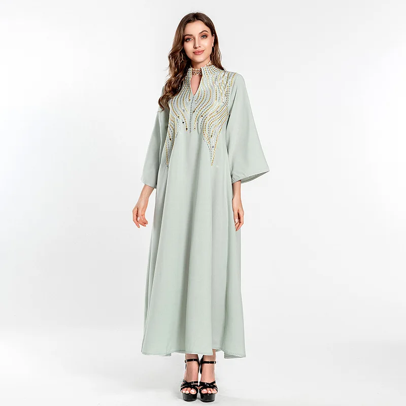 New Dubai Chiffon Women Long Dinner Islamic Abaya Muslim Dresses