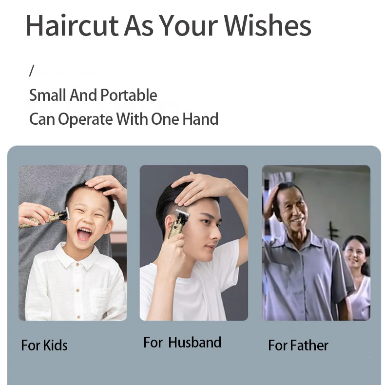 Cheap price stainless steel electric professional hair cut machine cordless hair shaver T trimmer