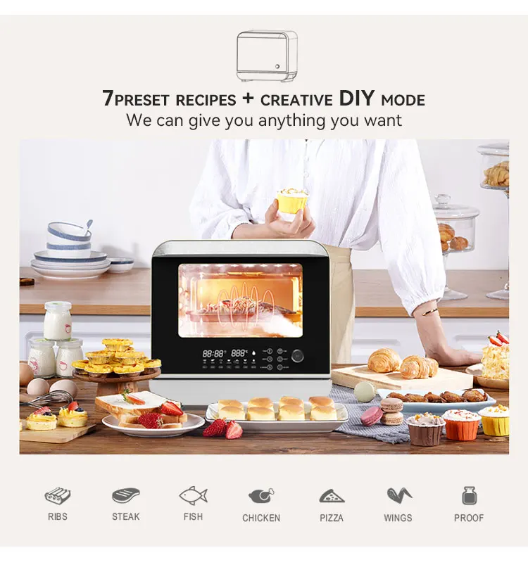 Premium Electric Air Fryer Oil Free Deep Air Frying Steam Air Fryer Oven Combo All in one