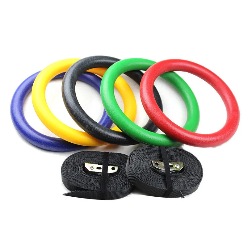 Weightlifting Gym Ring Gymnastic Home Rings for Fitness Training with Flexible Nylon Straps