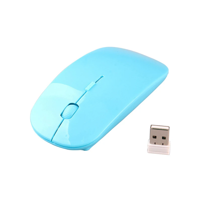 Рекламная 2,4 Ghz 4D оптическая мини тонкая 6 видов цветов 2,4G беспроводная мышь