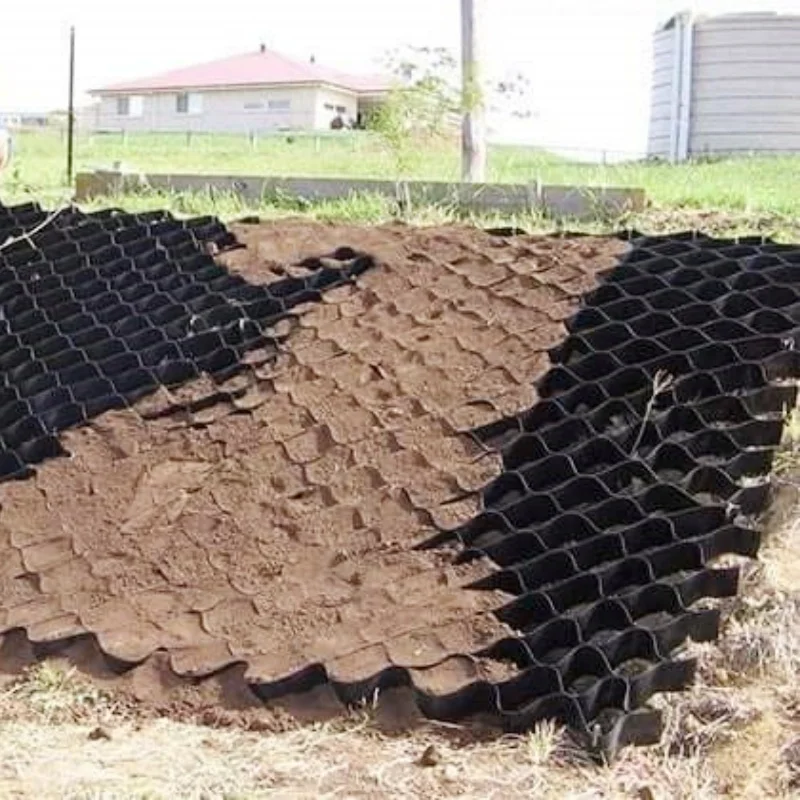 High quality 50-300mm Hdpe Honeycomb Geocell  geogrid geotextile for slope protection Strengthen Road Grass Grid Pavers