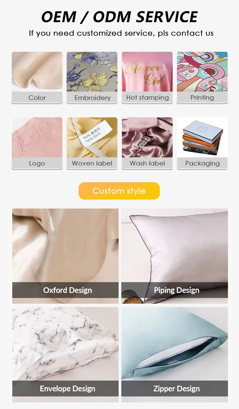 Wholesale Custom logo pillow cover Printed Polyester soft luxury Sleeping Emulation Mulberry Silk Satin Pillow Cases for bed