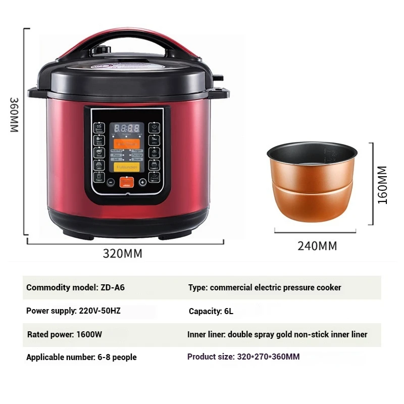 Factory Price Smart Electric Pressure Cooker 5L 12L Capacity LED Display 11 Preset Menu Digital Slow Steamer Rice Household Use