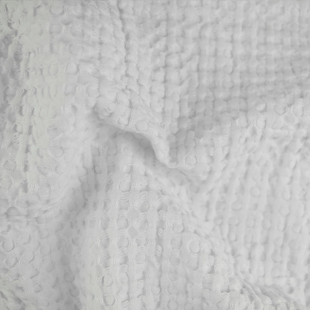 High quality solid dyed woven 26S 100% cotton waffle fabric for clothing dress 230gsm