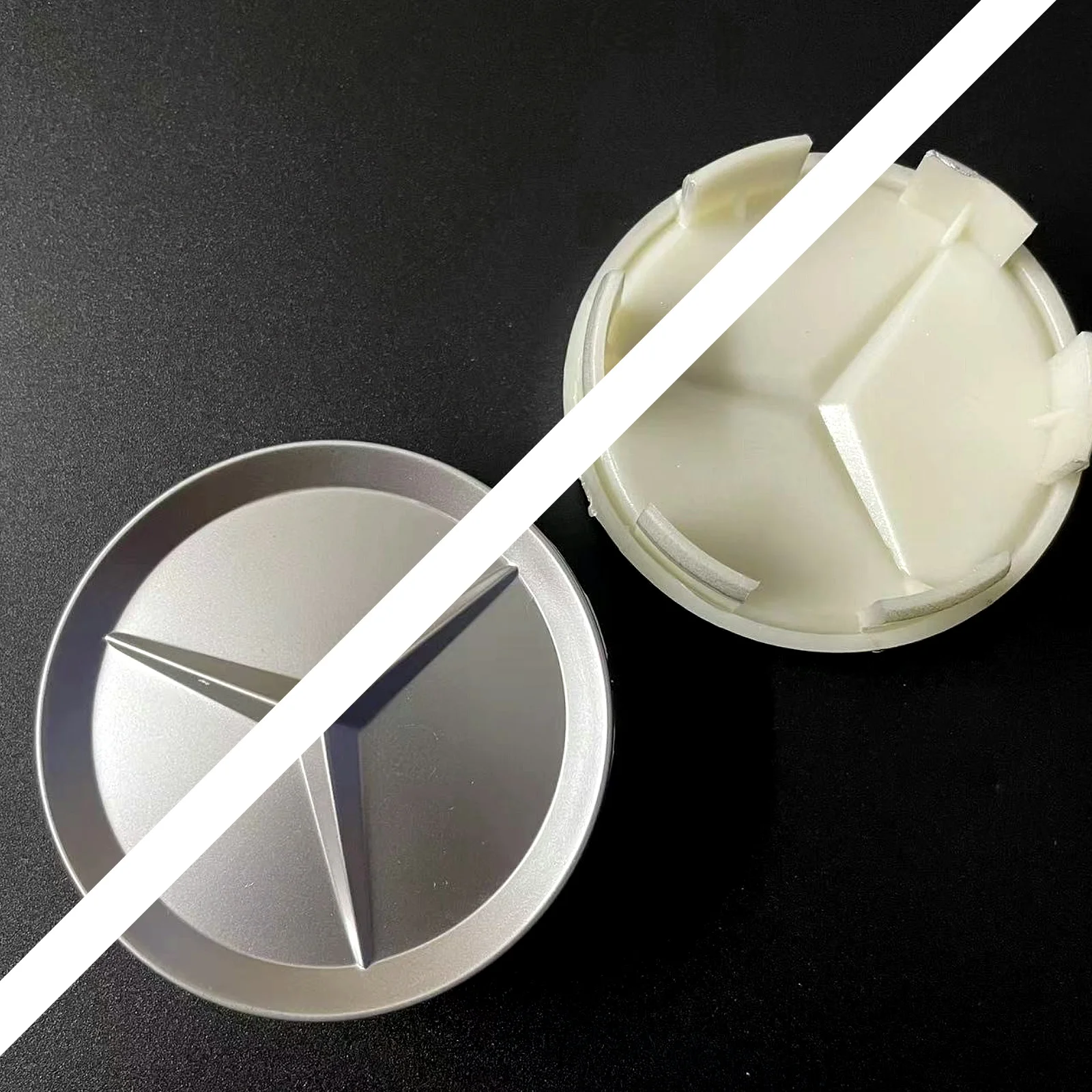 63.5mm Integrated Black or Silver Wheel Rims Center Hub Caps For Mercedes Benz Star Logo Auto Accessories