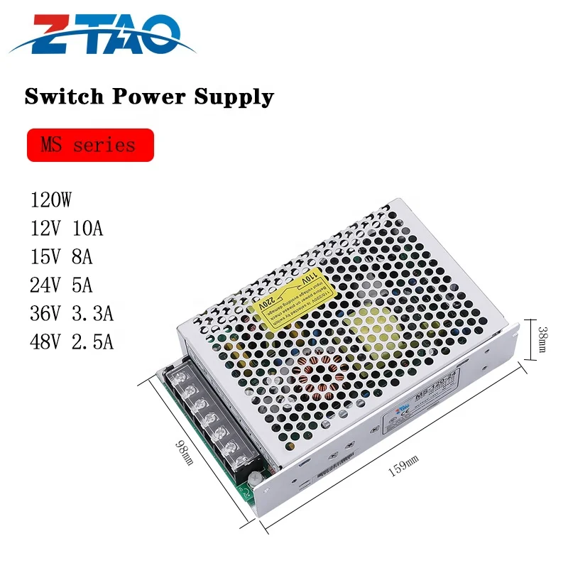 MS-120-24 120 watt 12V 10A 24V 4A Ac Dc Transformer 120W 24v 5 amp Switching Power Supply