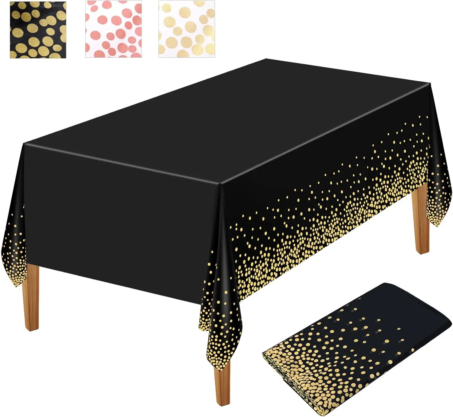 Прямоугольный одноразовый пластиковый чехол для стола в горошек на день рождения 54x108 дюймов подходит выпускных свадебных украшений скатерть