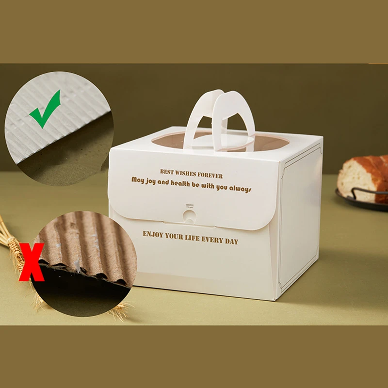 Hot Sale colour cake packaging boxes Printed LOGO Eco Friendly birthday gift paper Cake Box with handle paper box custom