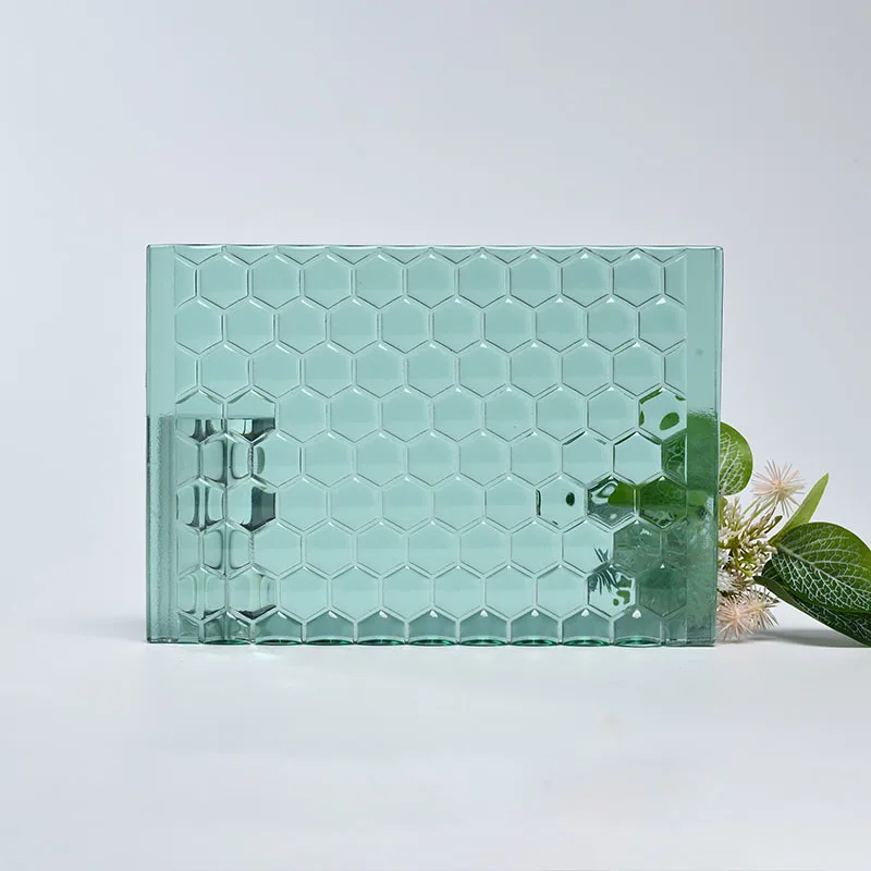 Factory Direct Sales Decorative Clear Tempered Patterned Hot Melt Glass For Commercial Building