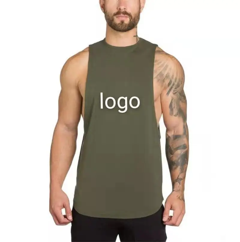 Logo Customization Men Bodybuilding Singlets Racer Back Tank Top Loose Gym Wear Exercise Singlet For Men