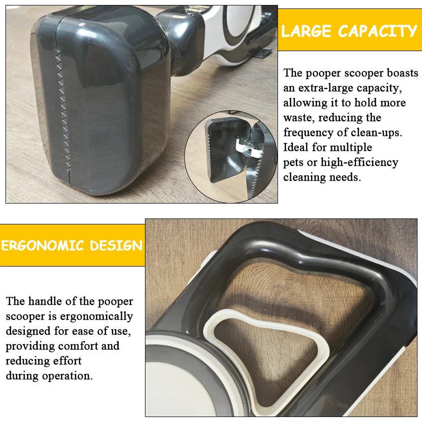 Plastic Portable Pet Feces Pickup Short Handle Dog Pooper Scooper With Rake Dog Poop Easy Pick Up Outdoor