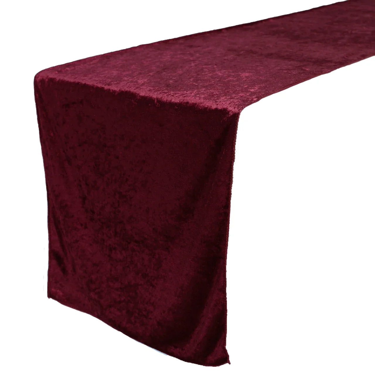 Direct Selling Luxury Fancy Crushed Velvet Burgundy Custom Size Wedding Event Table Runner