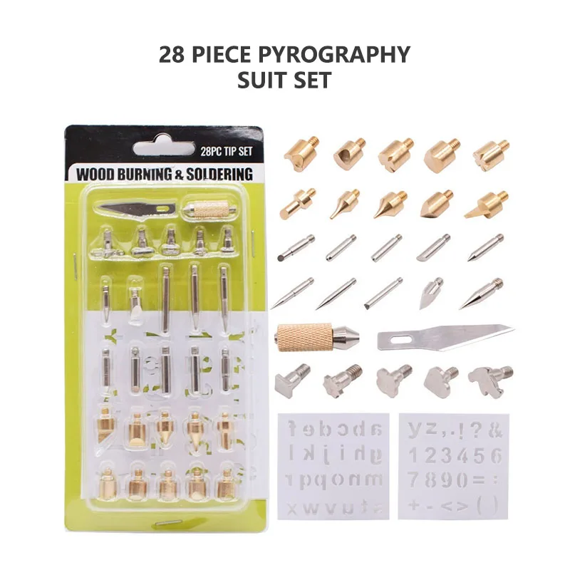 Ironing Iron Pyrography Kit 28 wood burning and welding tip kit tools
