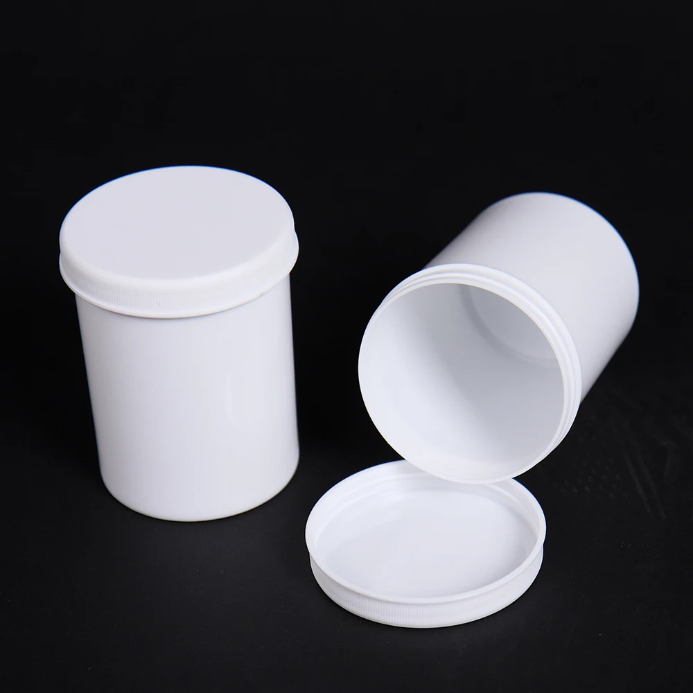 Белая пластиковая Фарма аптека круглая банка мазь 8 OZ