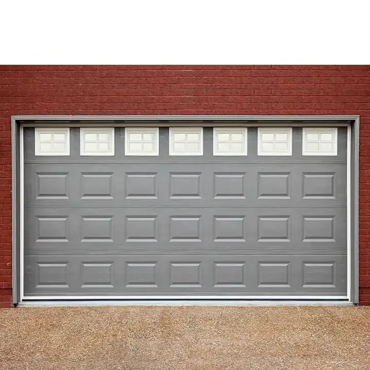HZSY European Style Galvanized Steel Raised Panel Garage Door Automatic Security 16x7 Insulated Garage Door