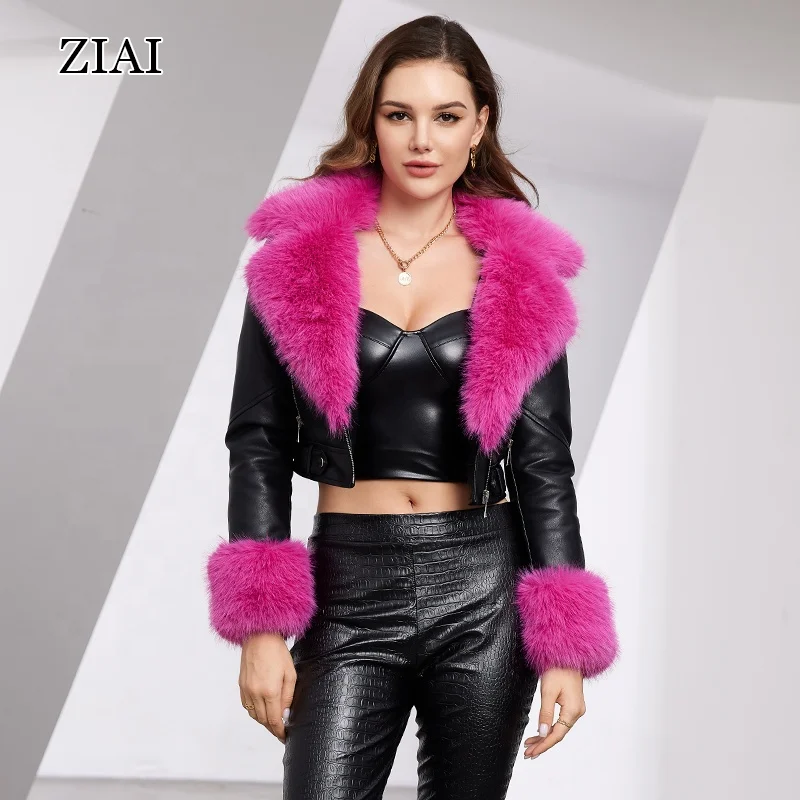 Bomber Jacket Aviator Real Shearling bomber Sheepskin Leather Jacket winter clothes for women