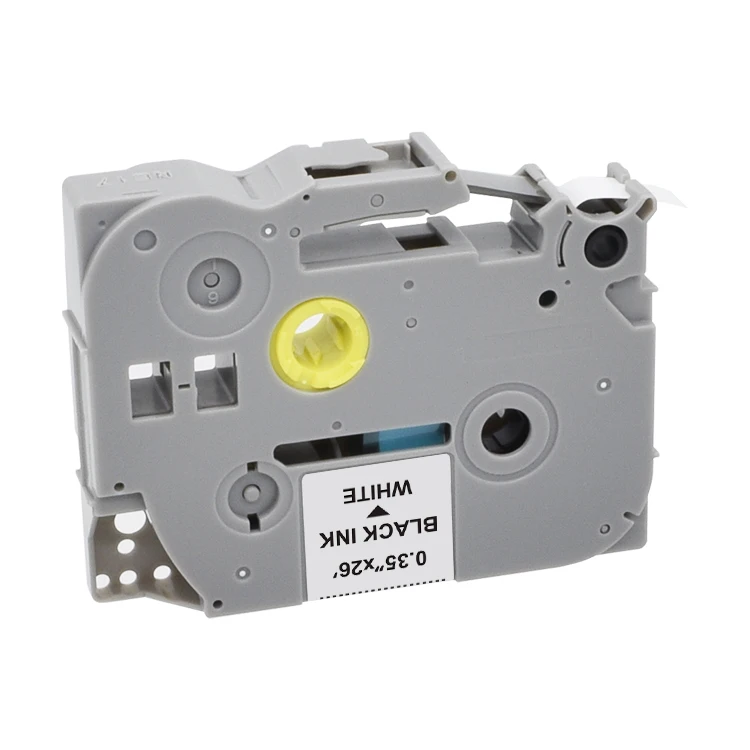 100% Compatible Brother P Touch Tz221 Tze221 Tz-221 Tze-221 9mm*8m Black On White Laminated Label Tape Cartridge