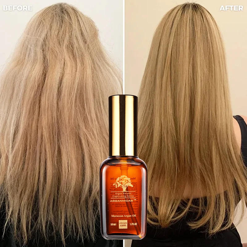 Arganmidas Organic Hair Care Treatment Argan Oil Morocco Anti-Frizz Keratin Nourishing Essential Argan Protein Hair Oil