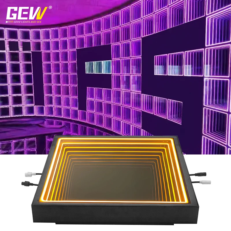 Pressure Sensitive Interactive LED Backdrop Light 3D Mirror Neon Dance Floor For DJ Disco Party